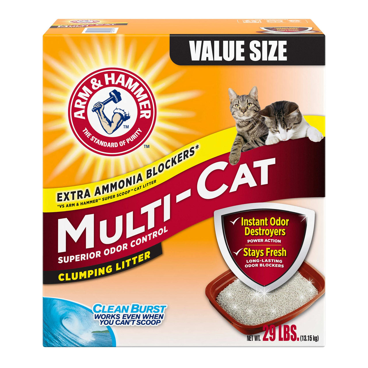 Arm & Hammer MultiCat Clumping Litter, Scented 20lb Box