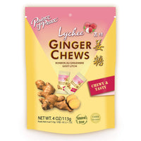 Thumbnail for Prince of Peace Ginger Chews with Lychee, 4 oz. – Candied Ginger – Lychee Flavored Candy – Lychee Ginger Chews