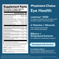 Thumbnail for Physician's Choice Eye Health - Lutein, Zeaxanthin & Bilberry Extract - Supports Eye Strain, Dry Eyes, and Vision Health - 2 Award-Winning Clinically Proven Eye Vitamin Ingredients - Carotenoid Blend