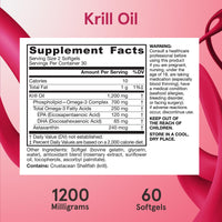 Thumbnail for Jarrow Formulas Krill Oil - Phospholipid Omega-3 Complex with Astaxanthin - 60 Softgels - 30 Servings - Supports Lipid Management, Metabolism, Brain & Heart Health - EPA & DHA - Gluten Free - Non-GMO