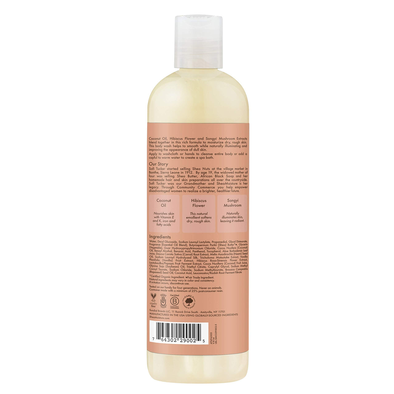 SheaMoisture Coconut & Hibiscus Body Wash, 13 Ounce
