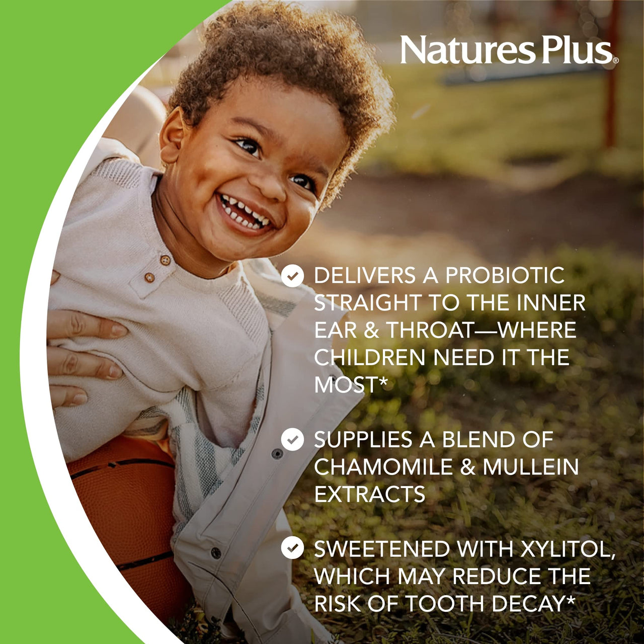 NaturesPlus Animal Parade Inner Ear Support Children’s Chewable - Natural Cherry Flavor - 90 Animal-Shaped Tablets - Probiotic Supplement - Gluten Free - 45 Servings