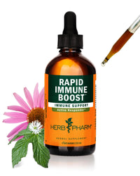 Thumbnail for Herb Pharm Organic Rapid Immune Boost: Fast-Absorbing Tincture for Adults, Echinacea Tincture with Goldenseal, Ginger Extract & Elderberry, Immune Support Supplement & Wellness Aid, 4 Oz