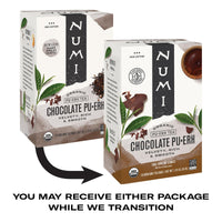 Thumbnail for Numi Organic Chocolate Pu-erh Tea, 16 Dark Tea Bags, Aged Yunnan Pu-erh Tea with Cocoa