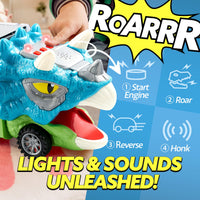 Thumbnail for JOYIN 13 in 1 Dinosaur Toys for Kids 3-5, Triceraptor Dinosaur Truck with 12 Pull Back Cars, Birthday Gifts Toys for 3 4 5+ Year Old Boy, Transport Carrier Truck for Toddlers 3-4 Years