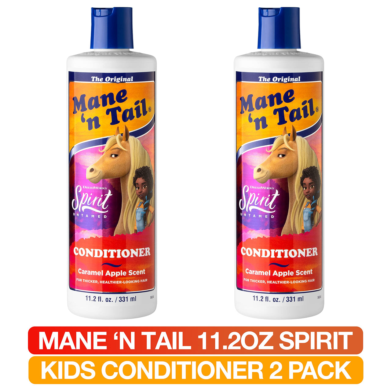 Mane 'n Tail Spirit Untamed Conditioner (2-Pack) â€“ Caramel Apple Scented, Gentle Leave-In Formula for Soft, Silky Hair (11.02 oz Each)