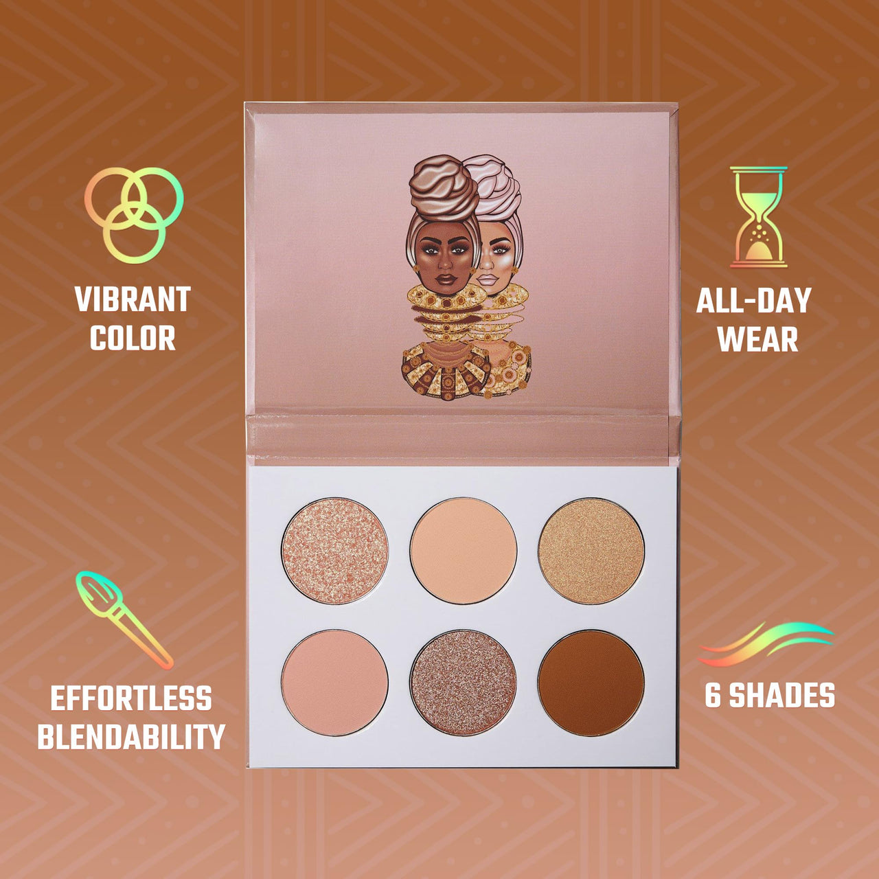 Juvia's Place Palette The Nudes - Neutral Hues, Blush, Sand, & Shimmer, Professional Eye Makeup, Pigmented Palette for Eye Color & Shine, Pressed, Shades of 6