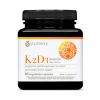 Thumbnail for Youtheory K2D3 - Bone & Heart Health Support - Combines Vitamin D3 & Vitamin K2 - Dairy, Soy & Gluten Free - 60 Vegetarian Capsules