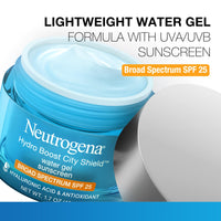 Thumbnail for Neutrogena Hydro Boost City Shield Water Gel Face Moisturizer with Broad Spectrum SPF 25, Hydrating Facial Sunscreen with Hyaluronic Acid, Oil-Free and Non-Comedogenic Face Lotion, 1.7 oz
