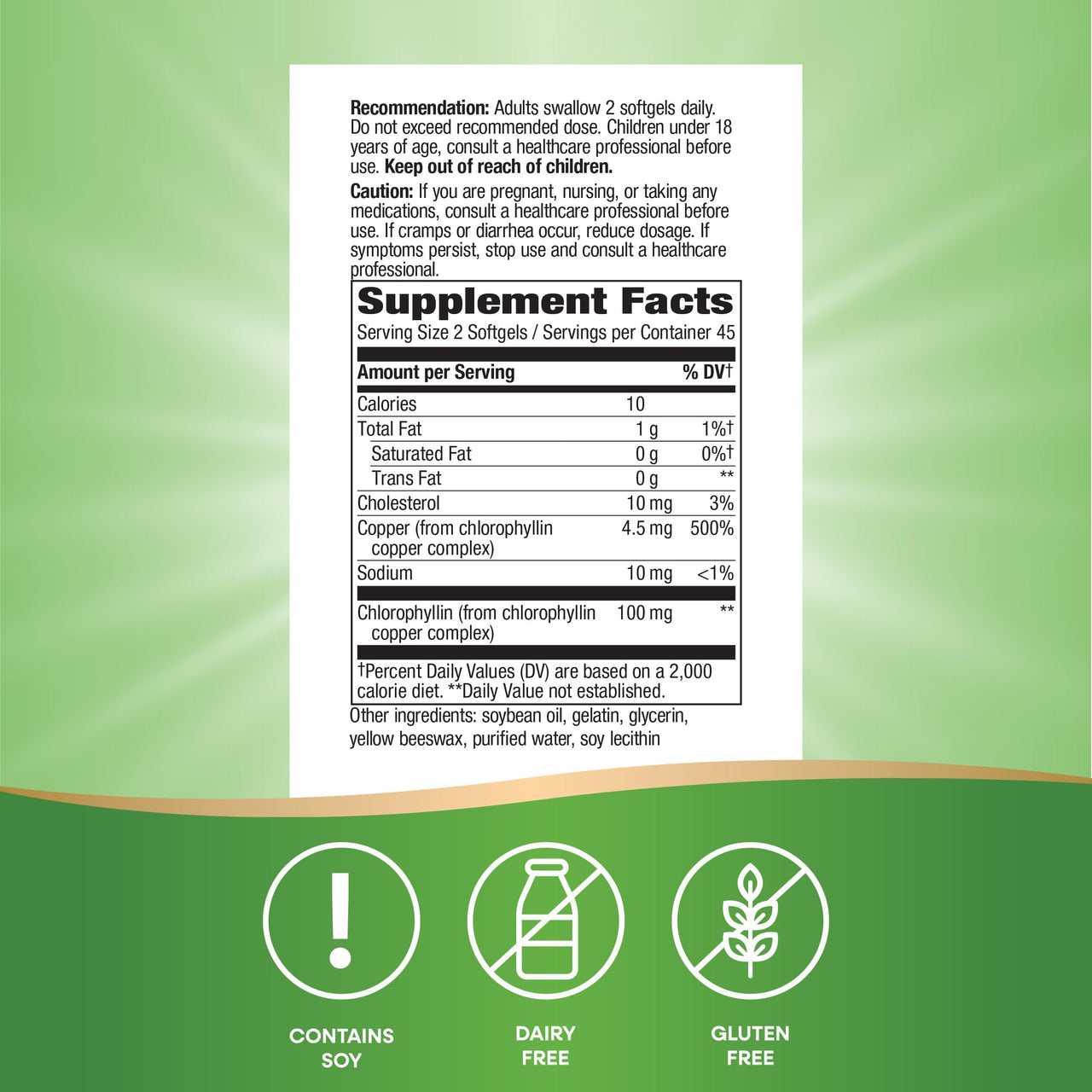 Nature's Way Chlorofresh; Internal Deodorant*; chlorophyll concentrate; 90 softgels