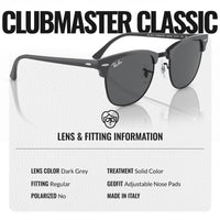 Thumbnail for Ray-Ban RB3016 Clubmaster Polarized Classic Square Shape Sunglasses for Men and Women- Timeless Classic Sun Glasses with Modern Elegance - Premium UV Protection - Designer Men's and Women's Sunglasses