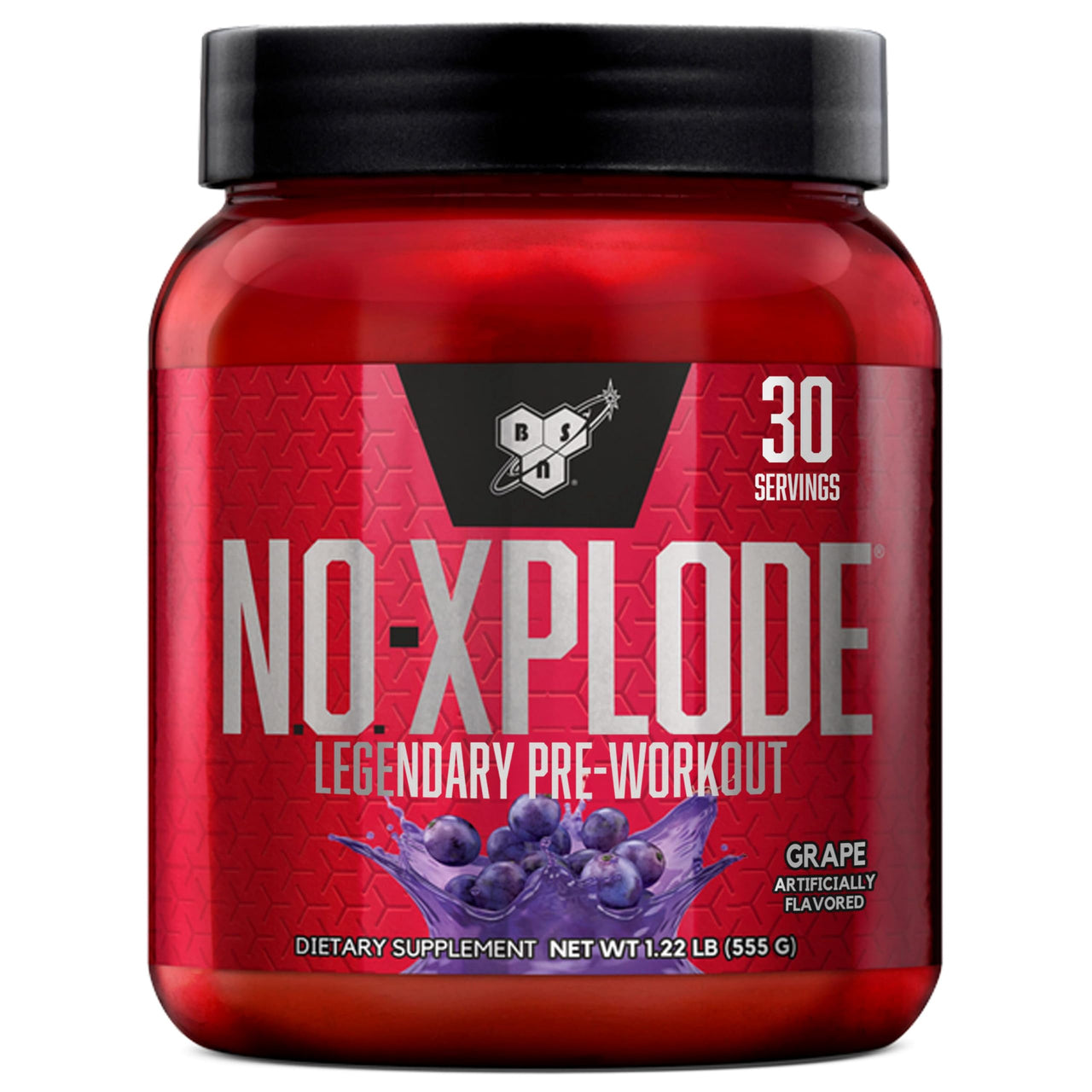 BSN N.O.-XPLODE Pre Workout Powder, Energy Supplement for Men and Women with Creatine and Beta-Alanine, Grape, 30 Servings, 1.2 Pound (Packaging May Vary)