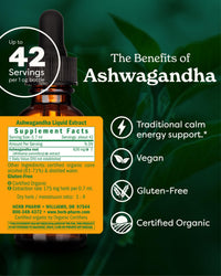 Thumbnail for Herb Pharm Certified Organic Ashwagandha Extract for Energy and Vitality, Grain, Organic Cane Alcohol, 1 Ounce
