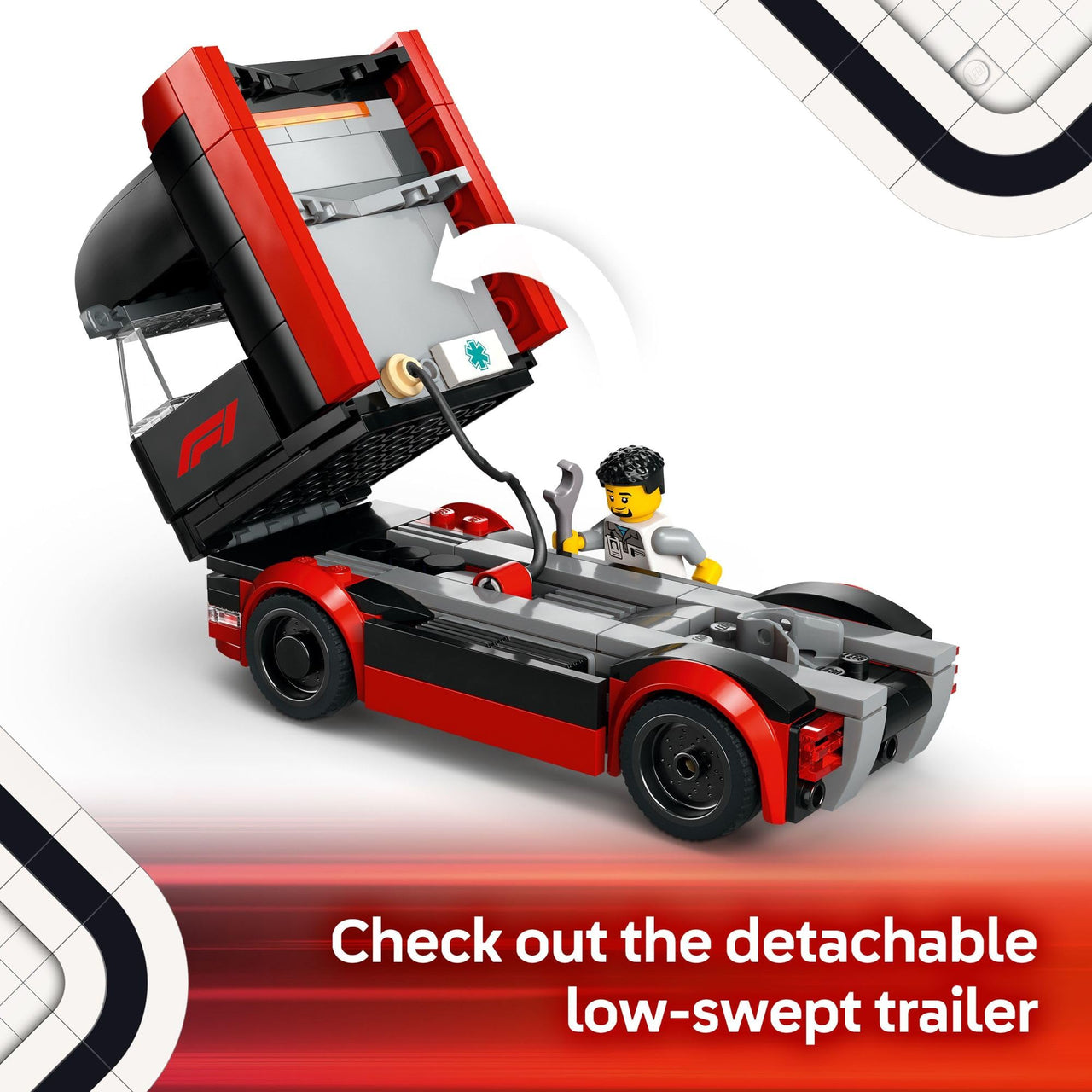 LEGO City F1 Truck with RB20 & AMR24 F1 Car Toys - Model Car Building Toy Set for Kids, Boys and Girls, Ages 8+ - Formula 1 Collectible for Fans - Gift Idea for Birthdays - 60445