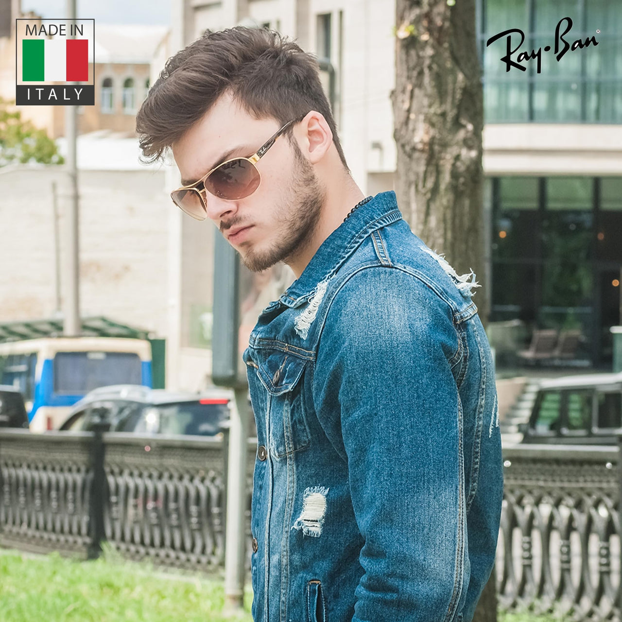 Ray-Ban RB3386 Pilot Shaped Non-Polarized Sunglasses for Men – Includes Official RAYBAN Eyewear Kit – Ideal Formal & Casual Wear Sunglasses – Brown Gradient Lens