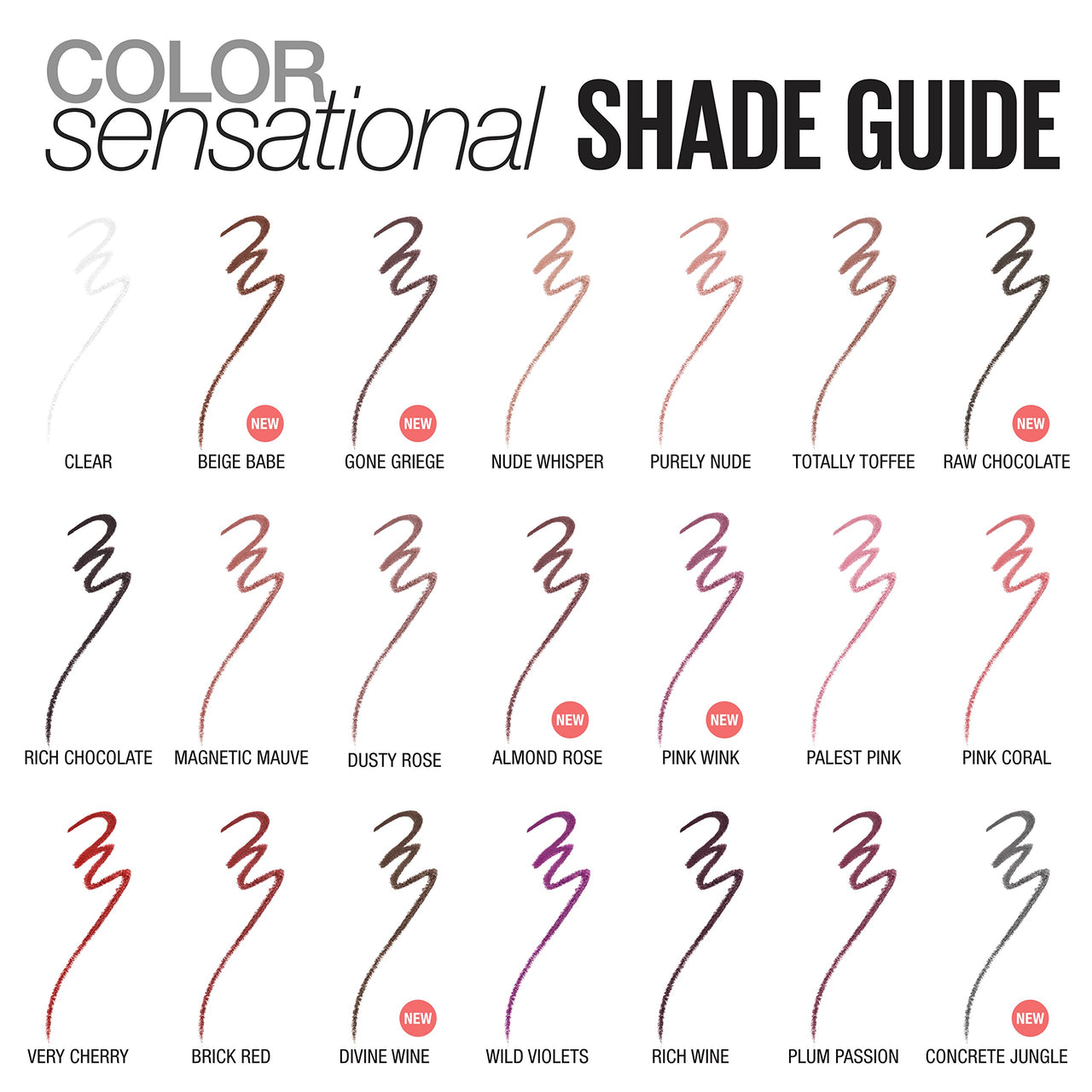Maybelline Color Sensational Shaping Lip Liner with Self-Sharpening Tip, Beige Babe, Nude, 1 Count