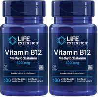 Thumbnail for Life Extension Vitamin B12 Methylcobalamin 500mcg - Vitamin B12 Supplement for General Energy and Brain Health - SugarFree Vegetarian Lozenges Dissolve in Your Mouth/Once Daily - 100 Count (Pack of 2)