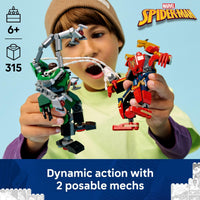 Thumbnail for LEGO Marvel Mech Battle: Spider-Man vs. Doc Ock Building Toys for Kids - Super Hero & Villain Poseable Mech Toys W/3 Marvel Minifigures for Kids & Fans, Ages 6+ - Gift Idea for Birthdays - 76338