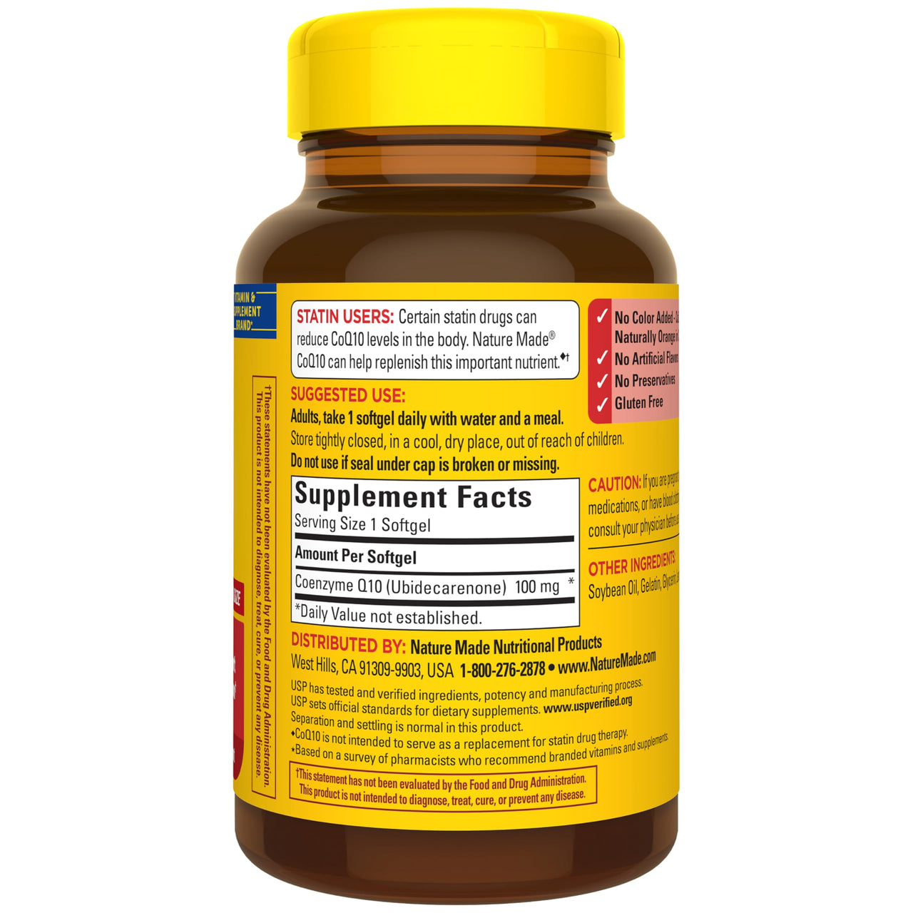 Nature Made CoQ10 100mg Softgels, Dietary Supplement for Heart Health Support, 120 Softgels, 120 Day Supply