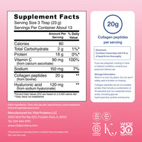 Thumbnail for Vital Proteins Collagen Peptides Advanced, Hydrolyzed Peptides with Hyaluronic Acid and Vitamin C - Strawberry Lemon Flavor Powder, 10.5oz