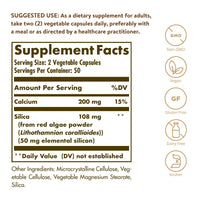 Thumbnail for Solgar Oceanic Silica from Red Algae 25 mg,100 Vegetable Capsules - Excellent Source of Calcium,Supports Bone Health - Non-GMO,Vegan,Gluten Free,Dairy Free,Kosher - 50 Servings,(Pack of 2)