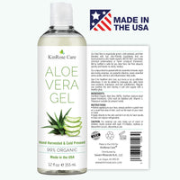Thumbnail for KinRose Care, 12oz Organic Aloe Vera Gel for Face, Skin, Hair & Sunburn Relief - From 100 Percent Pure Aloe Vera - Cold Pressed, Vegan, Unscented - Made in USA.