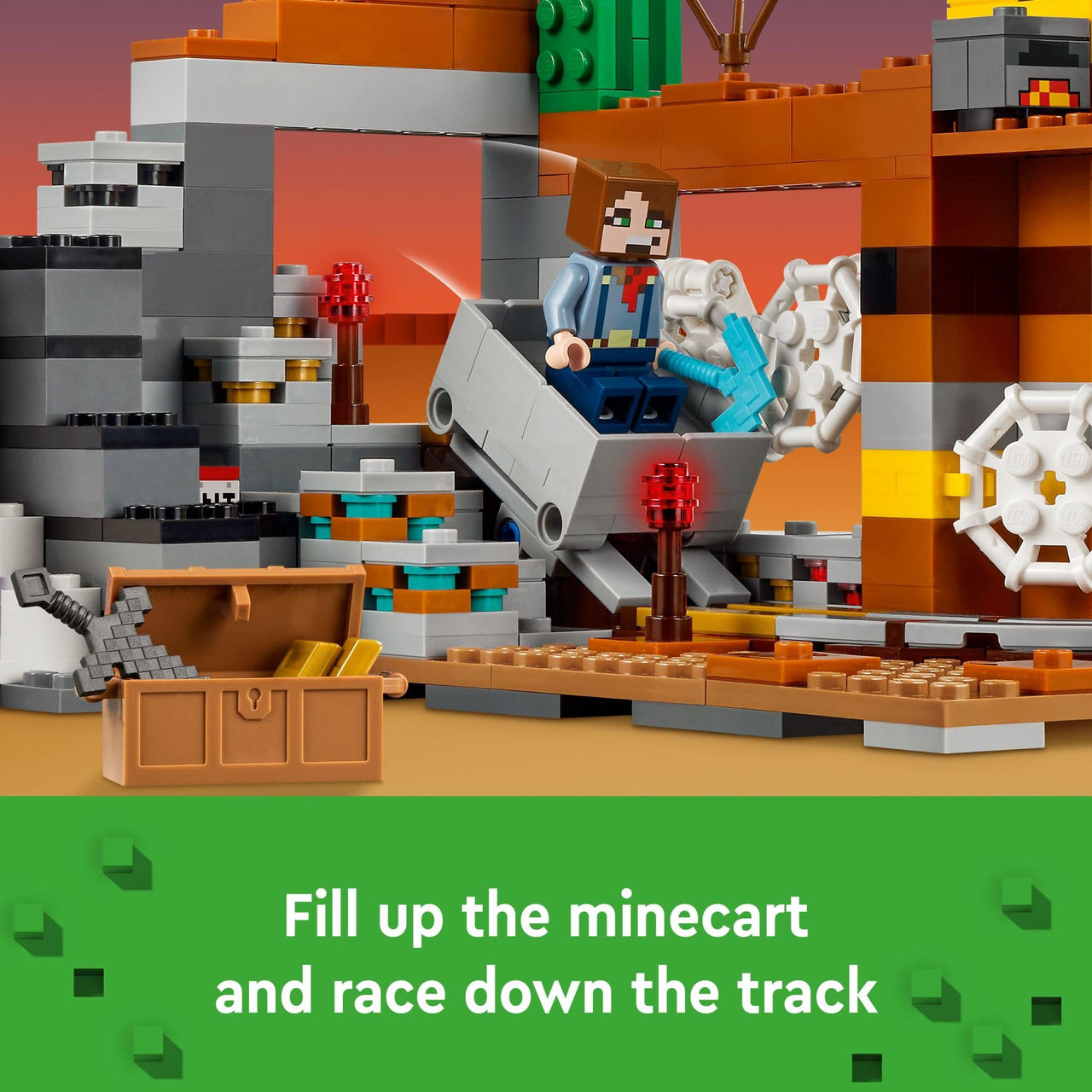 LEGO Minecraft The Badlands Mineshaft - Building Toys for Boys & Girls, Ages 8+ - Video Game Toy for Kids - W/Minecraft Minifigures - Gift for Birthdays - 21263