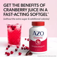 Thumbnail for AZO Cranberry Supplement, Made with Concentrated Whole Fruit Cranberry Powder to Help Cleanse and Protect the Urinary Tract*, Sugar Free Cranberry Pills, Non-GMO, 100 Softgels