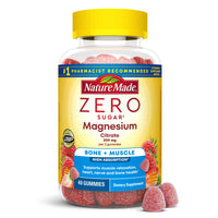Thumbnail for Nature Made Zero Sugar Magnesium Citrate Gummies 200 Mg Per Serving, Muscle & Bone Support, Aspartame Free, 40 Sugar Free High Absorption Magnesium Gummies, 20 Day Supply