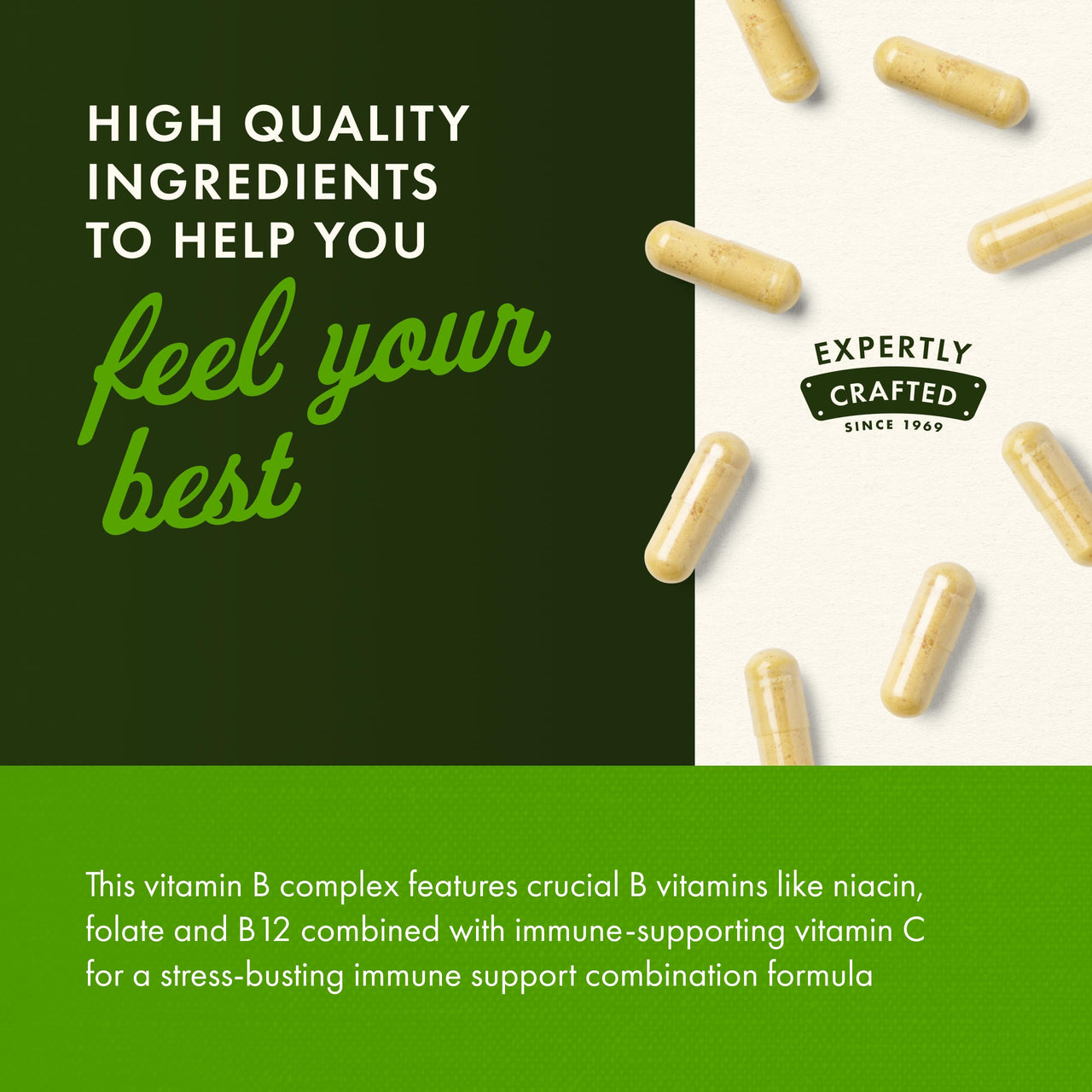 Swanson Vitamin B-Complex w/Vitamin C - Natural Supplement Promoting Stress Relief, Energy Support & Aiding Immune Health - May Support Metabolism & Nervous Health - (100 Capsules)