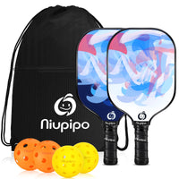 Thumbnail for niupipo Pickleball Paddles, Pickleball Paddles Set of 2, Fiberglass Surface, Polypropylene Honeycomb Core, Cushion Grip, Lightweight Pickleball, Portable Carry Bag, White