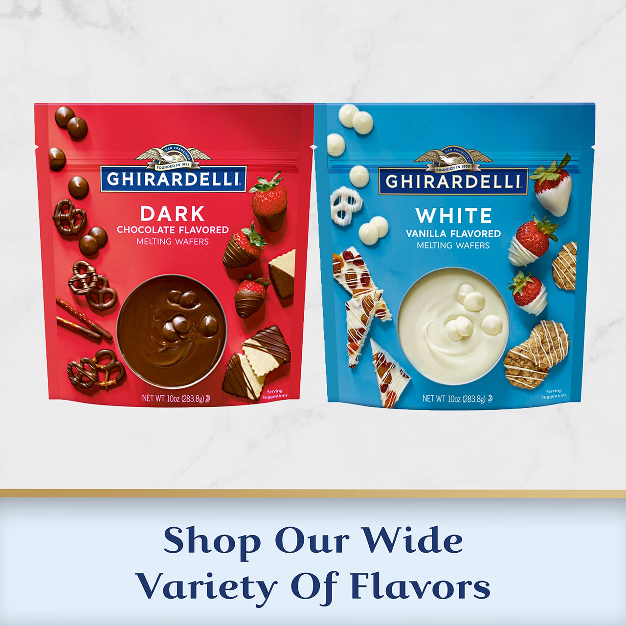 GHIRARDELLI Dark Chocolate Flavored Melting Wafers, 10 OZ Bag (6 Pack)