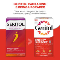 Thumbnail for Geritol Liquid Vitamin and Iron Supplement, Energy Support, Contains High Potency B-Vitamins and Iron, Pleasant Tasting, Easy to Swallow, No Artificial Sweeteners, Non-GMO, 12 Oz