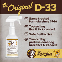 Thumbnail for Happy Jack DD-33 (EPARN 2781-41) Flea and Tick Spray for Dog and Cat, Flea Treatment & Control, Water-Based Formula Kills Fleas & Ticks Effectively Yet Gentle on Skin & Hair, 16 oz