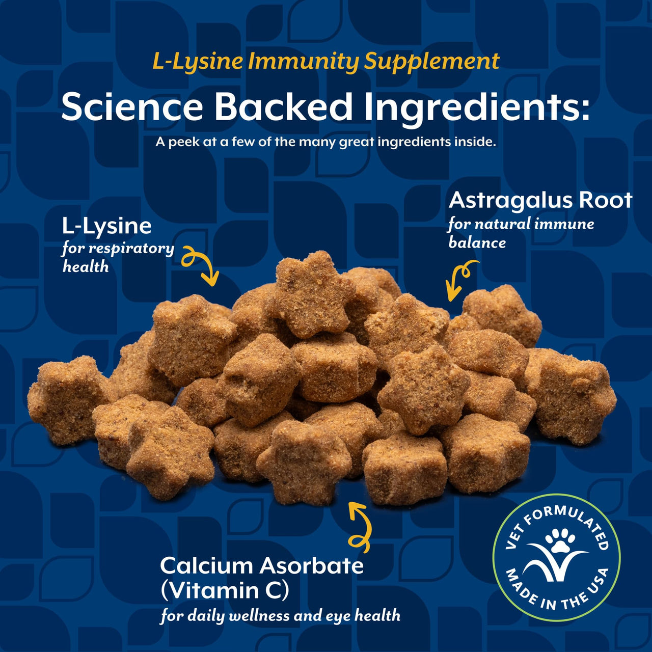NaturVet L-Lysine Immune Support Plus Antioxidants Cat Supplement – Helps Support Eye Health, Immune System for Cats – Includes Amino Acids – 60 Ct. Soft Chews, 30-Day Supply