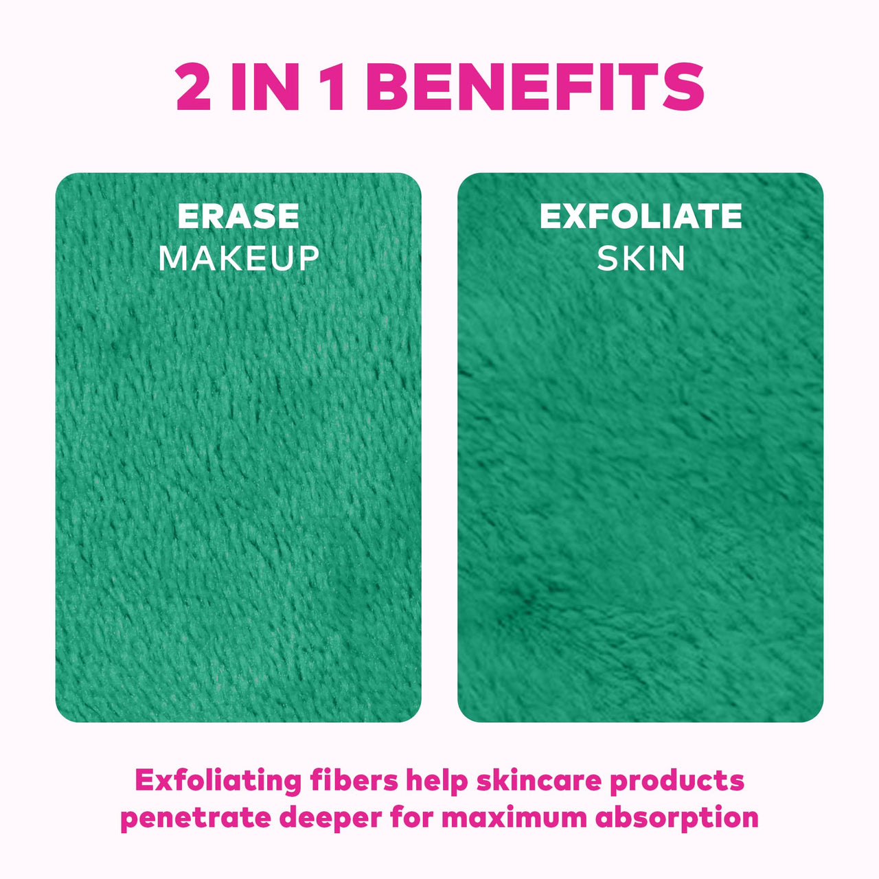The Original MakeUp Eraser PRO, Effortlessly Remove All Makeup Using Only Water, Including Waterproof Mascara, Eyeliner, Foundation, Lipstick, Sunscreen,and More! Green, 1ct.
