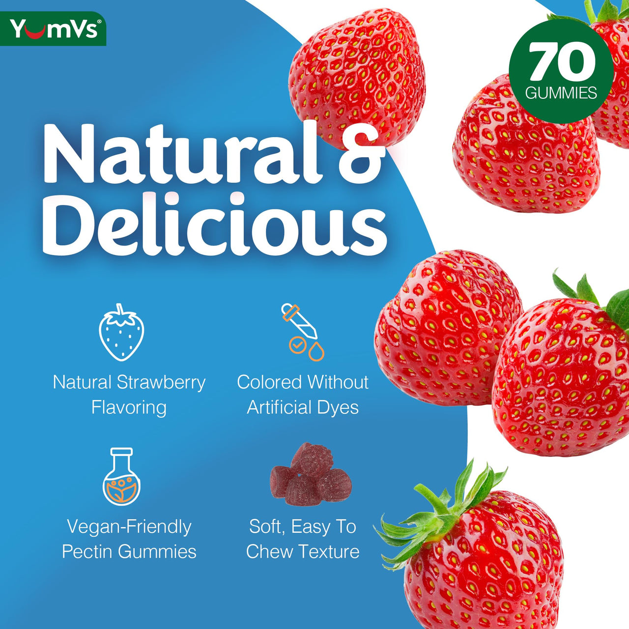 B Complex Gummies with Vitamin C â€“ Great Tasting 1 a Day Energy & Nervous System Support for Adults â€“ Vegan, Kosher, Non-GMO Vitamin B Complex Gummies with B12, B6, Niacin & Folic Acid â€“ 70 Count