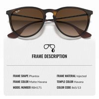 Thumbnail for Ray-Ban RB4171 ERIKA Classic Phantos Shape Sunglasses With Eyewear Kit Bundle - High Bridge Fit - Ideal Formal and Casual Wear Retro Sunglasses