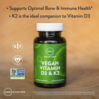 Thumbnail for MRM Nutrition Vegan Vitamin D3 & K2 - For Women & Men - Plant‑Based D3 from Lichens with MK‑7 Vitamin K2, Vegan Calcium Absorption Support for Bone & Immune Health, Certified Non‑GMO - 60 Servings