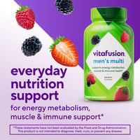 Thumbnail for vitafusion Adult Gummy Vitamin Supplement for Men, Berry Flavored, A, C, D, E, B6, B12, Daily, 120 Count, 60 Day Supply