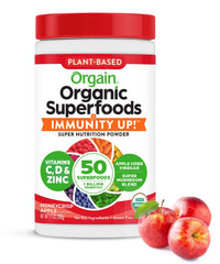 Thumbnail for Orgain Organic Greens + 50 Superfoods Immunity Up! Powder, Honeycrisp Apple - Immune Support, Probiotics, Vitamin C, D & Zinc, Apple Cider Vinegar, Ashwagandha, Cordyceps & Reishi Mushrooms - 0.62lb
