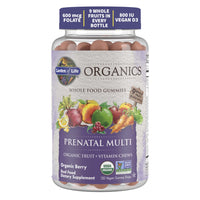 Thumbnail for Garden of Life Organics Prenatal Gummies Multivitamin with Vitamin D3, B6, B12, C & Folate for Healthy Fetal Development - 120 vegan gummy drops