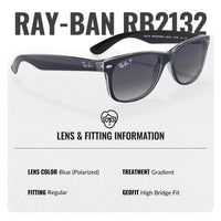 Thumbnail for Ray-Ban RB2132 New Wayfarer Classic Polarized Square Shape Sunglasses for Men and Women- Timeless Classic Sun Glasses with Modern Elegance - Premium UV Protection - Designer Men's & Women's Sunglasses