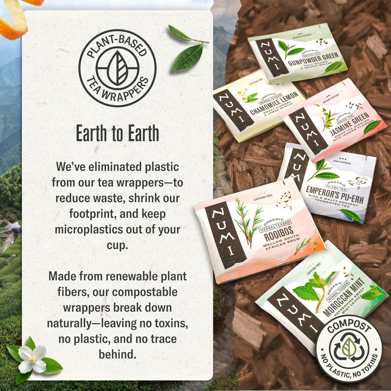 Numi Organic White Rose Tea, 16 Tea Bags, White Tea & Fragrant Rosebuds, Low Caffeine