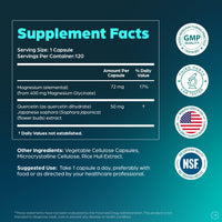 Thumbnail for Magnesium Glycinate 400mg High Absorption Capsules with Quercetin | Quality Sleep, Relaxation & Muscle Health Supplement for Women and Men | Chelated Magnesium 120 Count (Pack of 1) | Easy to Swallow