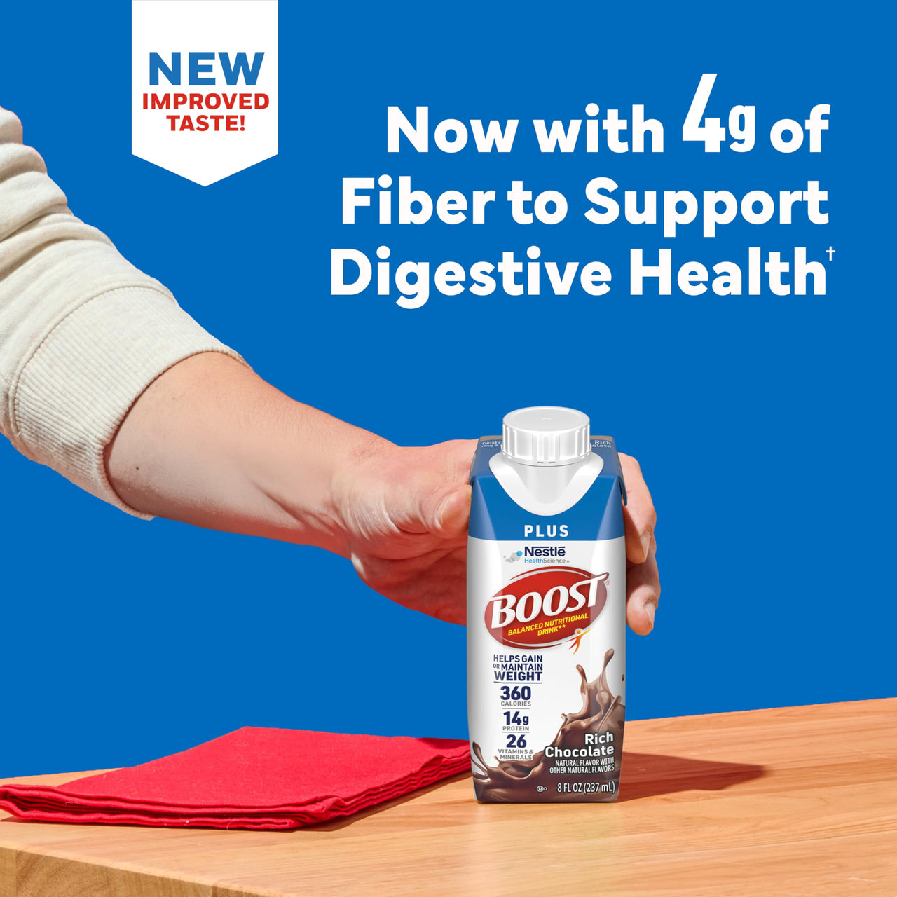 BOOST Plus Nutritional Drink, Rich Chocolate, 8 fl oz (Pack of 24)