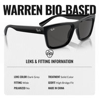 Thumbnail for Ray-Ban RB4396 Warren Bio-Based Rectangle Shape Sunglasses for Men and Women- Timeless Classic Sun Glasses with Modern Elegance - Premium UV Protection - Designer Men's and Women's Sunglasses