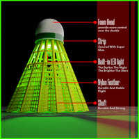 Thumbnail for EAGLES LED Badminton Shuttlecocks - 5 Pack Lighting Birdies, Nylon Glow in The Dark Birdie Balls for Baseball Practice- Plastic Light Up Birdies for Outdoor Indoor Sports Activities