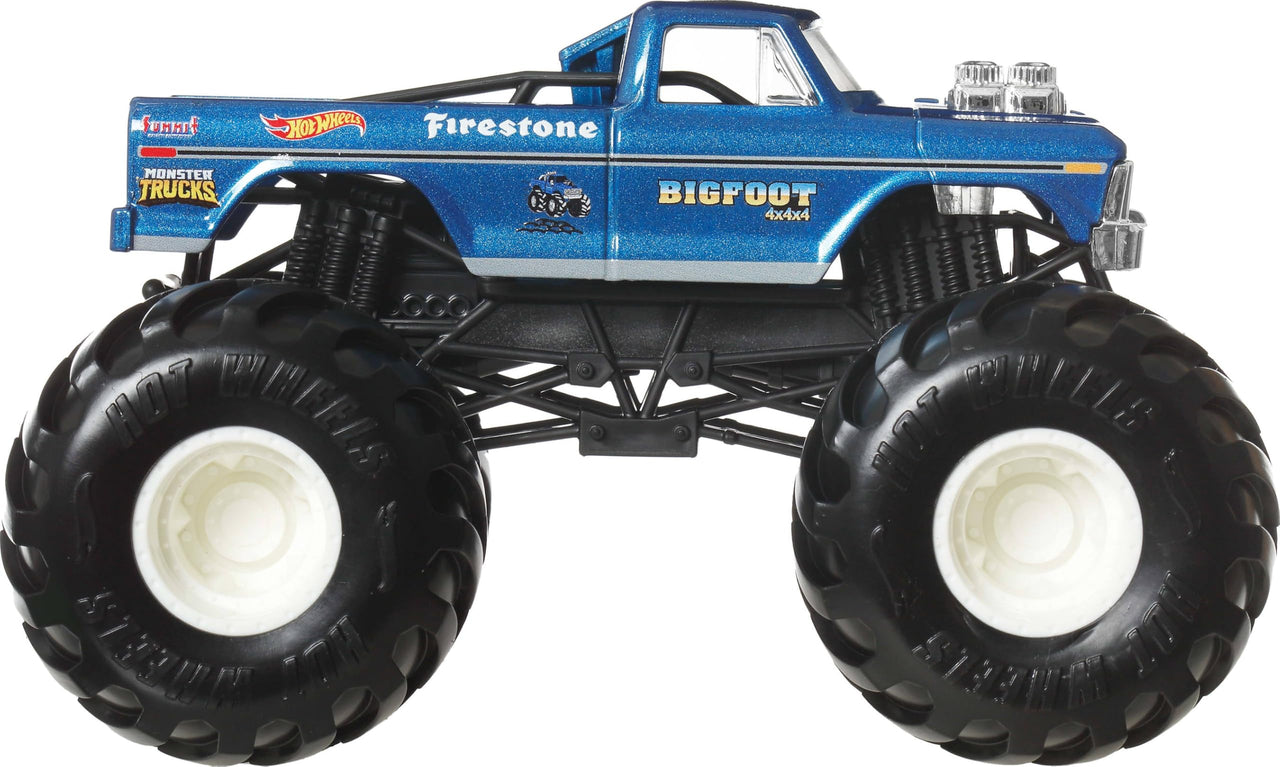 Hot Wheels Monster Trucks, Oversized Monster Truck, 1:24 Scale Die-Cast Toy Truck with Giant Wheels and Cool Designs