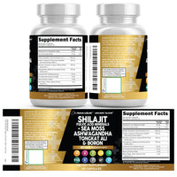 Thumbnail for Clean Nutraceuticals Shilajit Supplement for Men with Sea Moss, Tongkat Ali, Ashwagandha, Boron, Zinc, CoQ10, PQQ - Fulvic Acid Capsules - Energy Support - 90 Count - Resin, Gummy & Powder Alternative